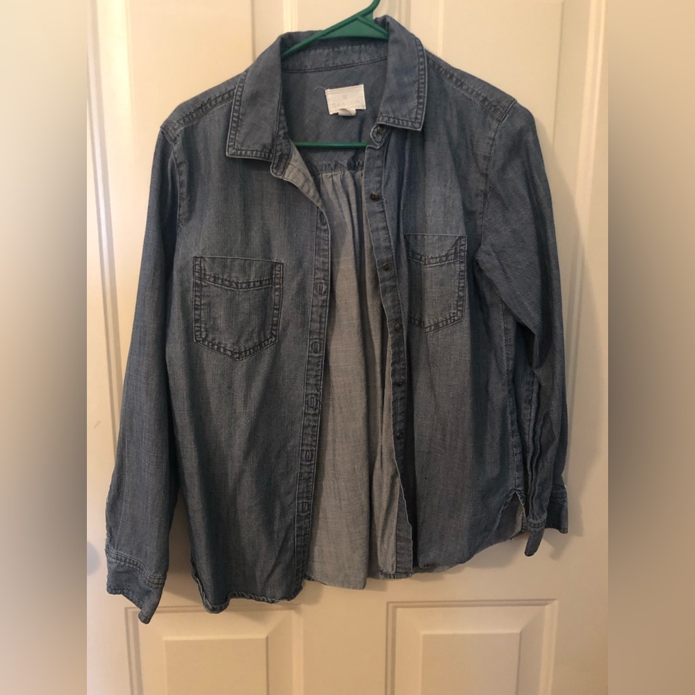 Caslon small petite chambray top. Love it but too small for me now